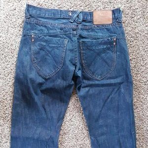 AKOO mens jeans dark blue 34x32 34 32 Excellent